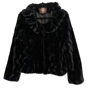 ANTHROPOLOGIE SOLITAIRE Black Soft & Light Faux Fur Short Jacket Size Large